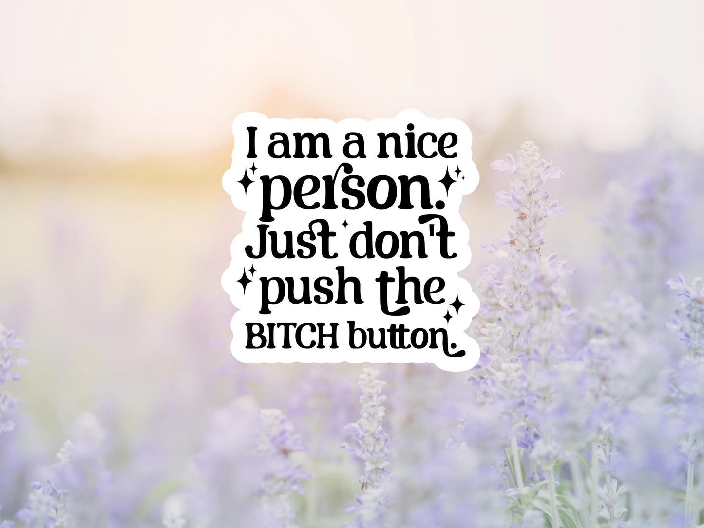 I Am A Nice Person, Just Don't Push The Bitch Button Sticker