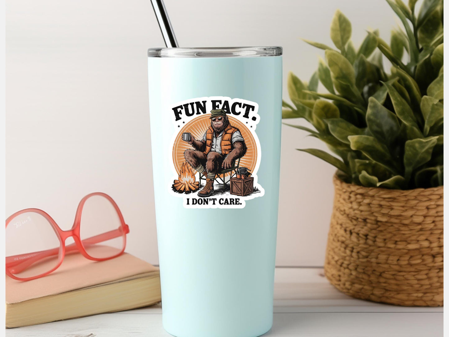 Fun Fact I Don't Care Bear Sticker