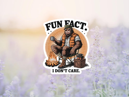Fun Fact I Don't Care Bear Sticker