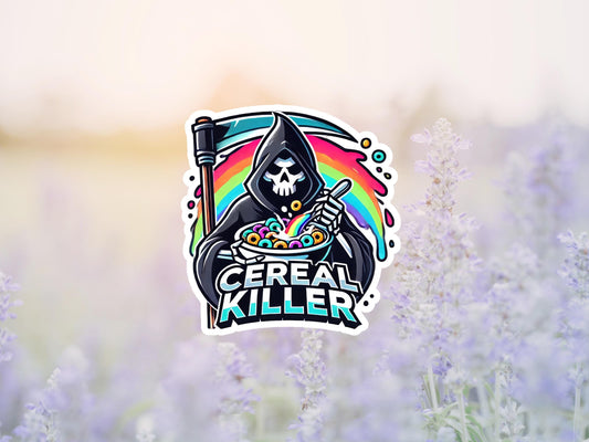 Cereal Killer Skeleton Sticker