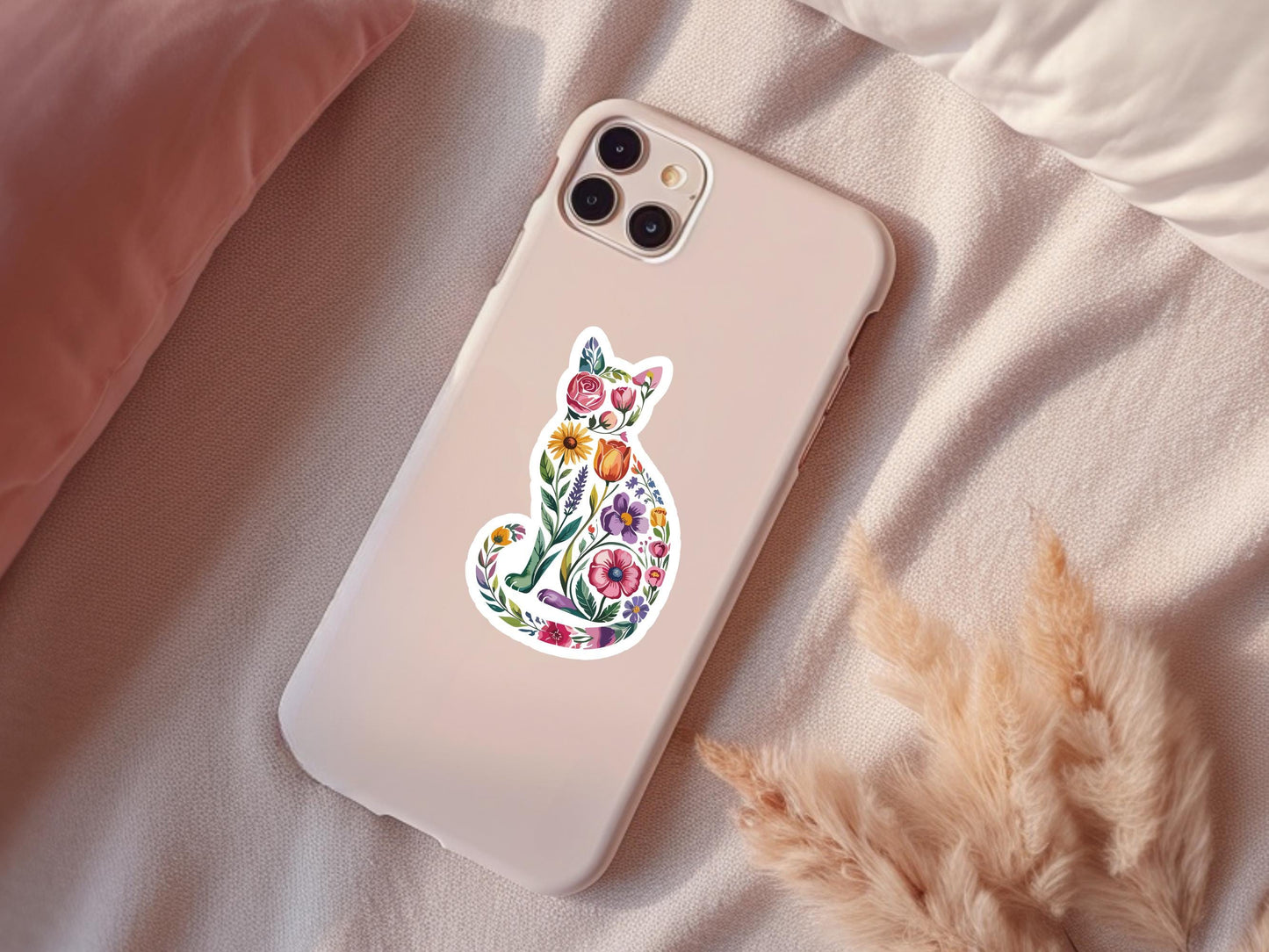 Floral Cat Sticker