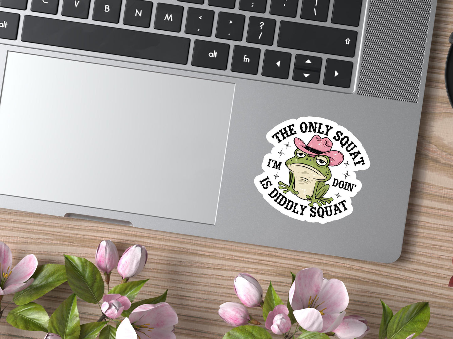 The Only Squat I'm Doing Is Diddly Squat Frog Sticker