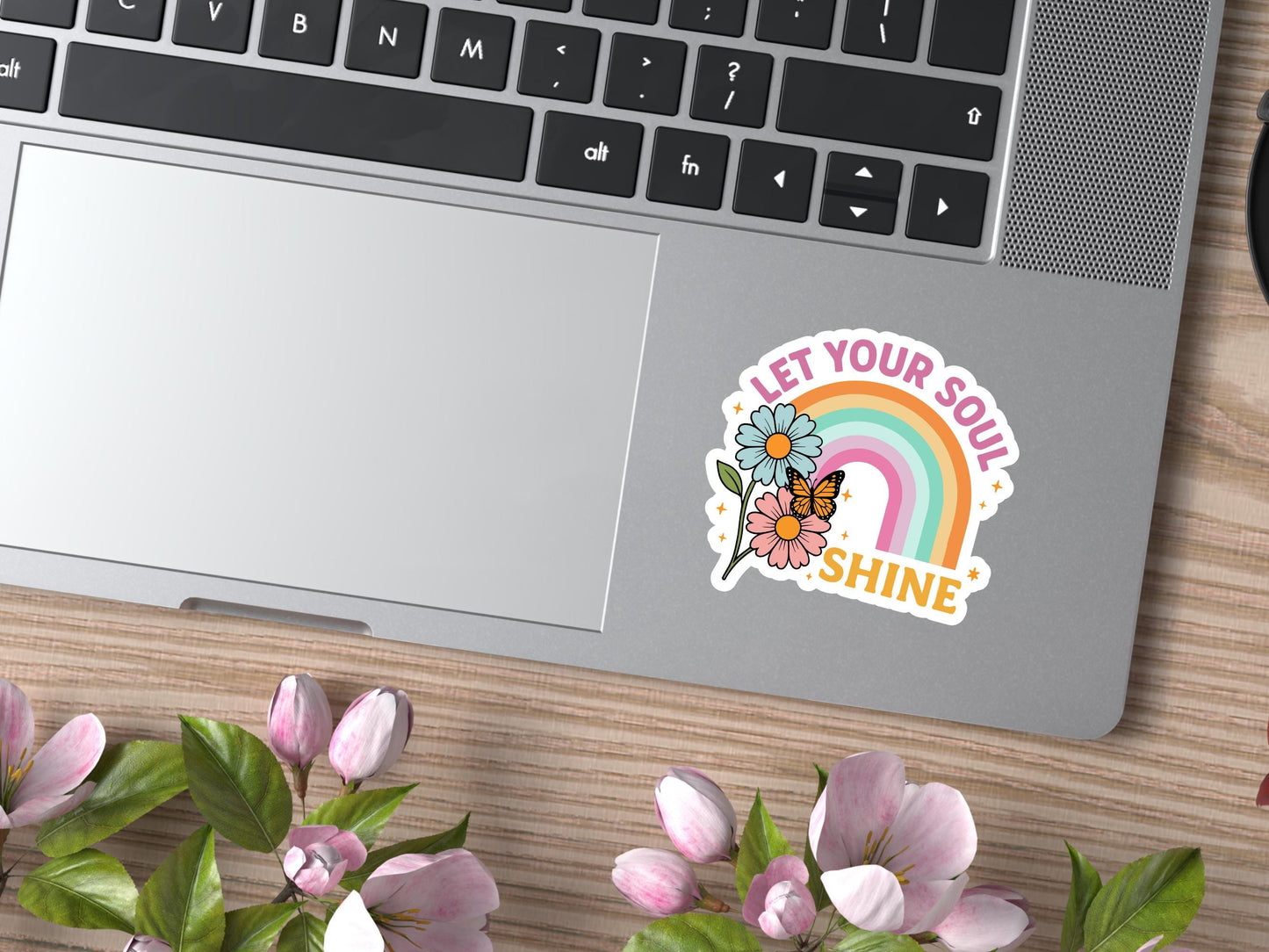 Let Your Soul Shine Rainbow and Flower Sticker