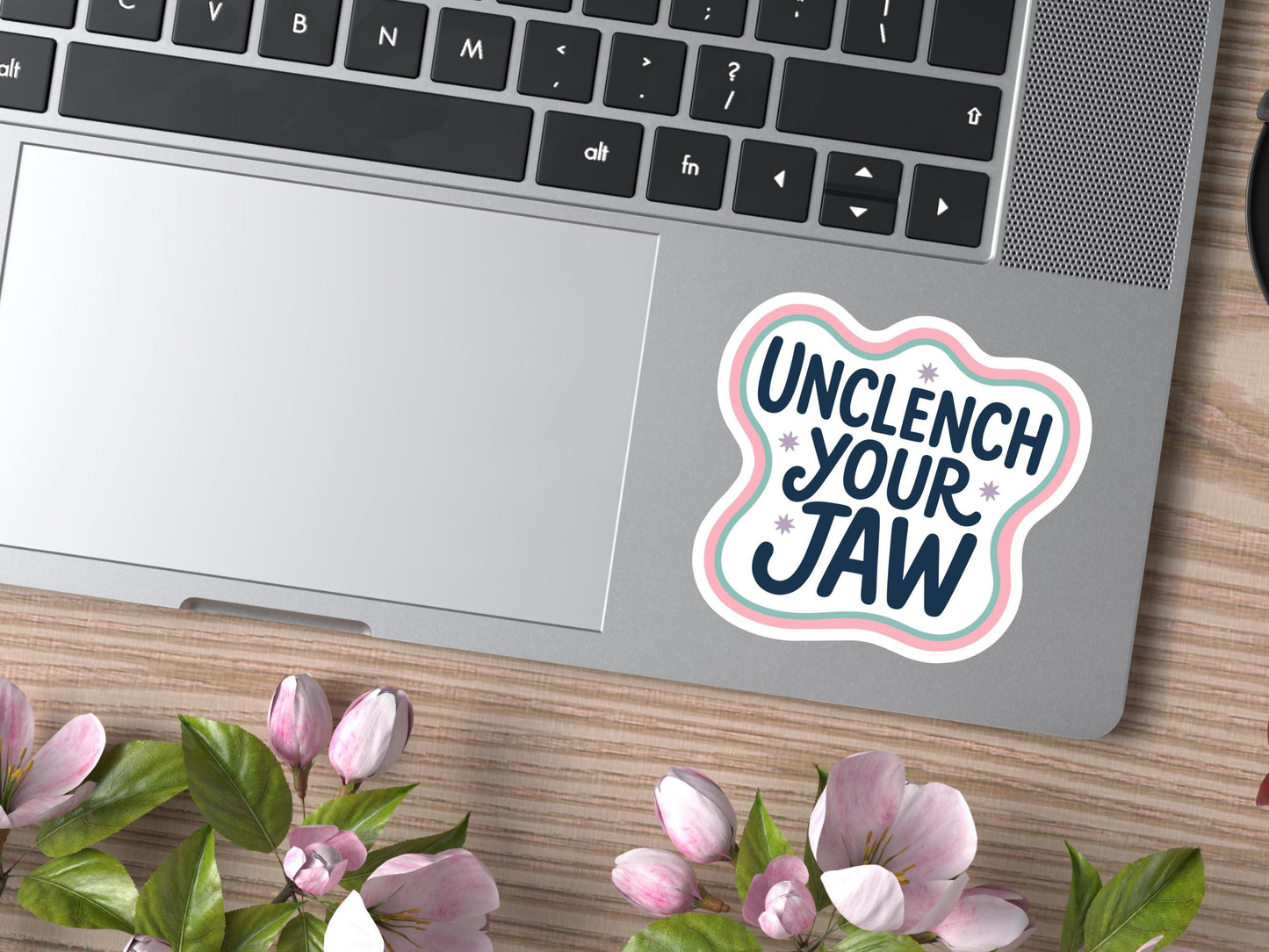 Unclench Your Jaw Pink sticker