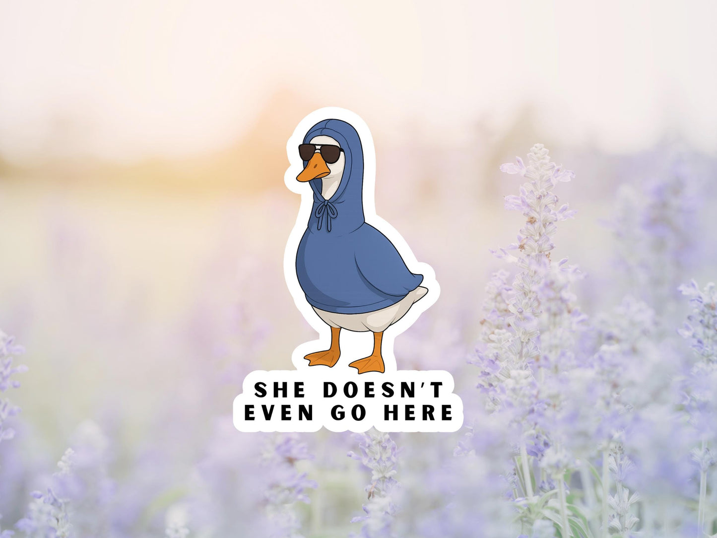 She Doesn't Even Go Here Duck Sticker