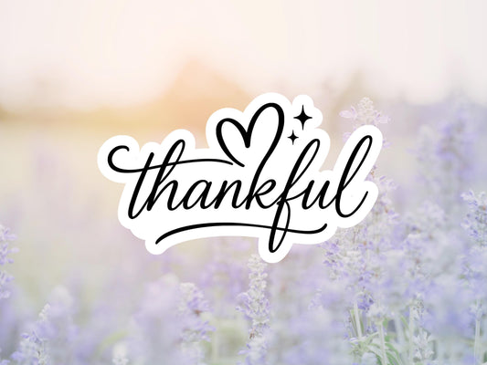 Thankful With Heart Sticker
