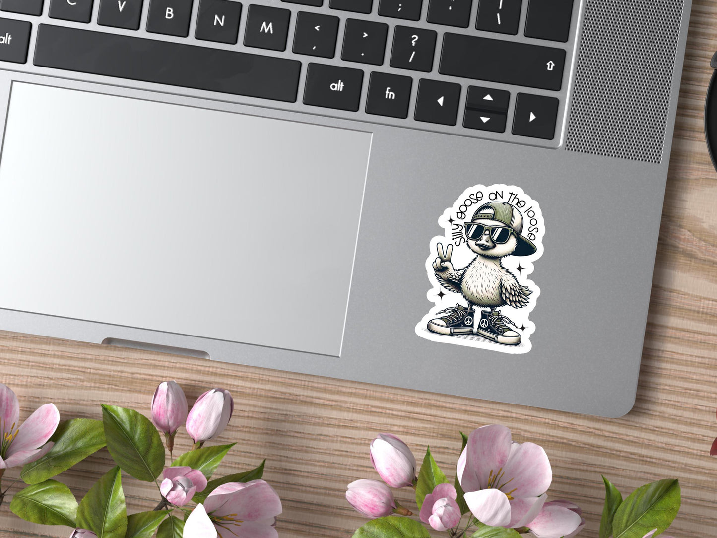 Silly Goose On The Loose Duck with Sneakers Sticker