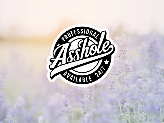 Professional Asshole Available 24/7 Sticker