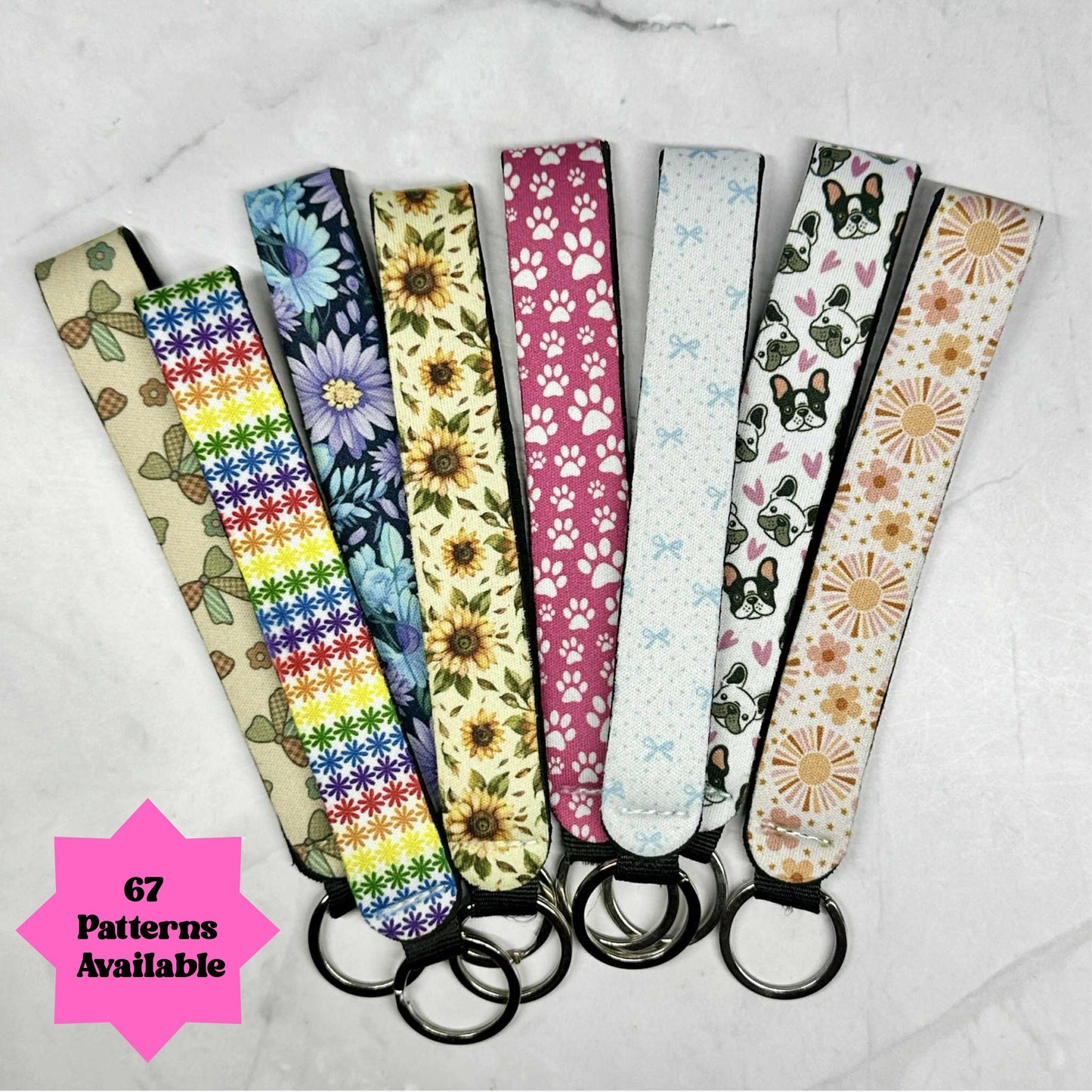 Colorful Wristlet Keychain, Key Fob Keychain