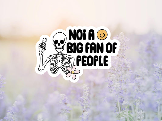 Not A Big Fan Of People Skeleton Sticker