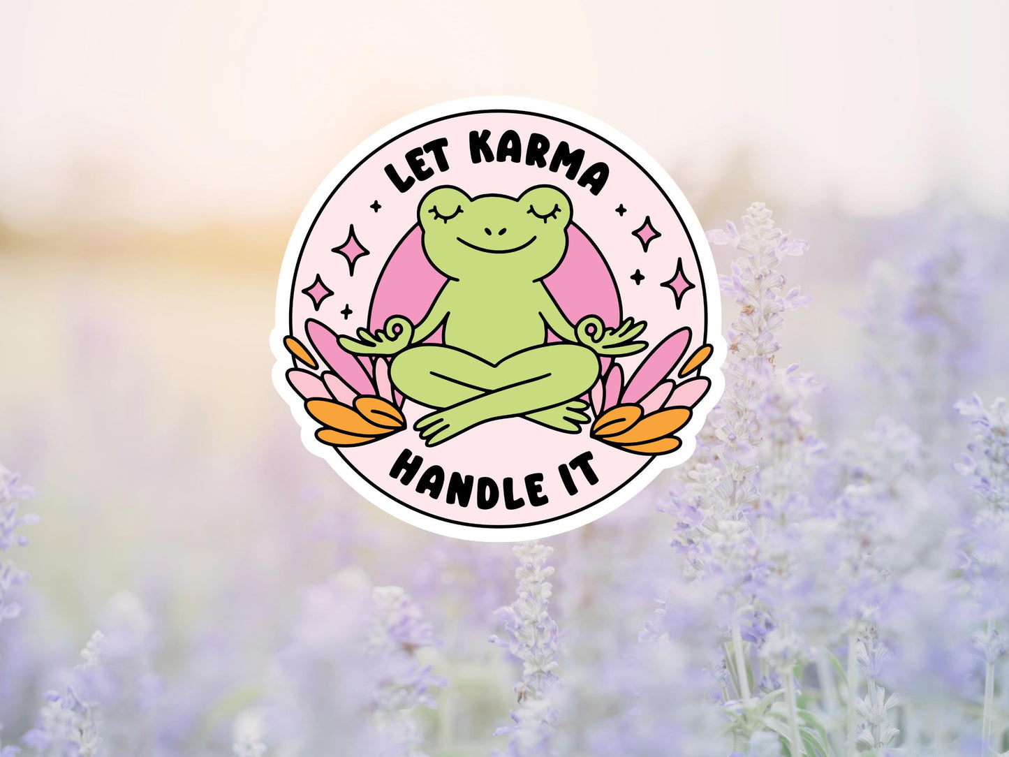 Let Karma Handle It Frog Sticker