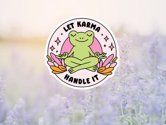Let Karma Handle It Frog Sticker