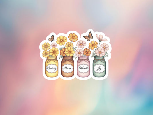 Marigold & Cosmos October Birth Month Flower Sticker