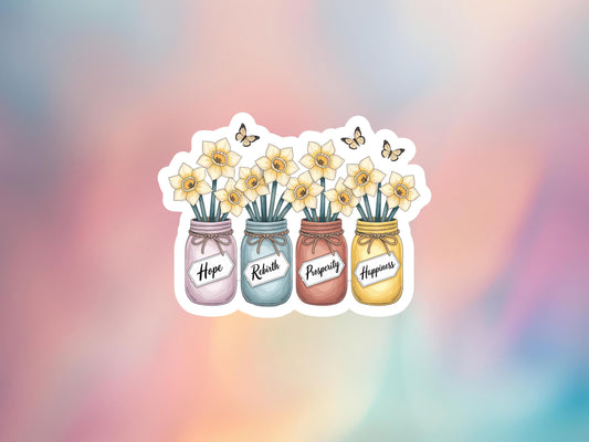 Daffodil March Birth Flower Sticker