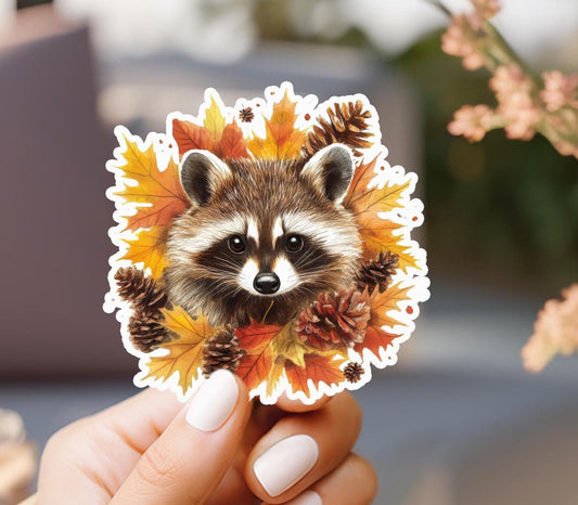 Fall Raccoon Sticker