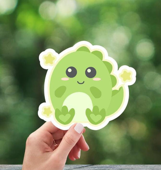Cartoonish Green Dino Sticker