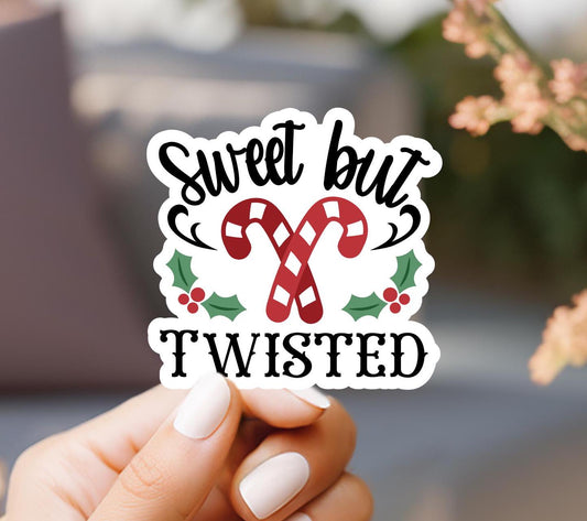Sweet But Twisted Candy Cane Sticker