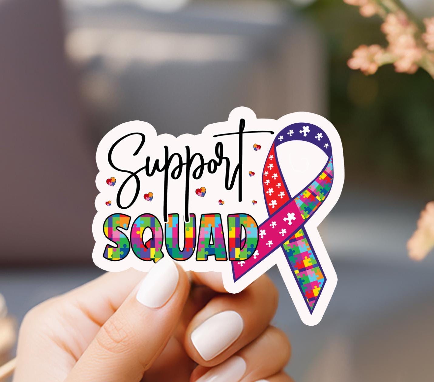 Autism Support Squad Ribbon Sticker