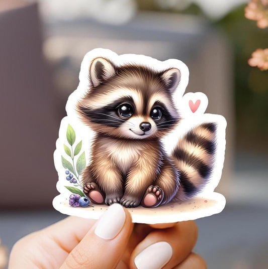 Cute Little Raccoon Sticker