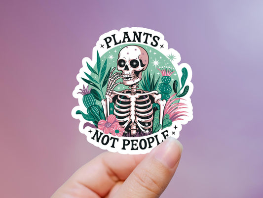 Plants Not People Skeleton Sticker