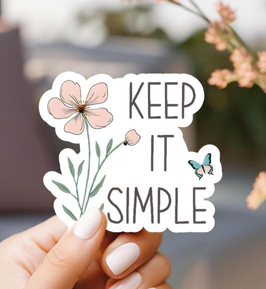 Keep It Simple Pink Flower and Butterfly Sticker