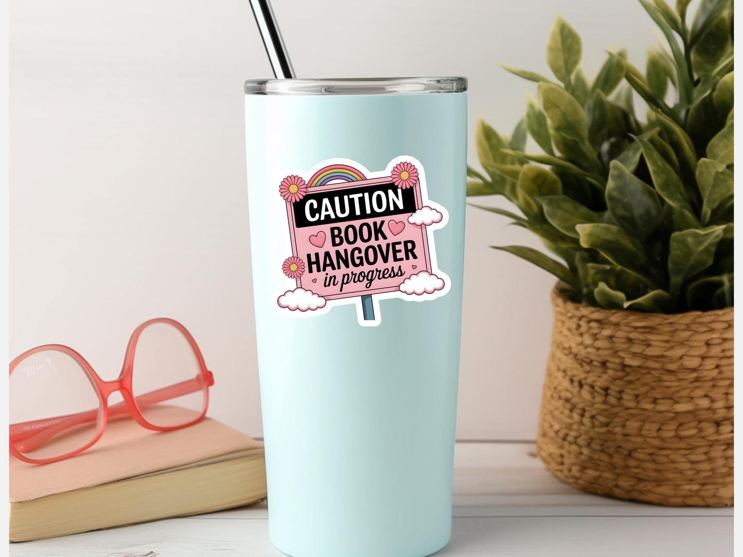 Caution Book Hangover In Progress Sticker