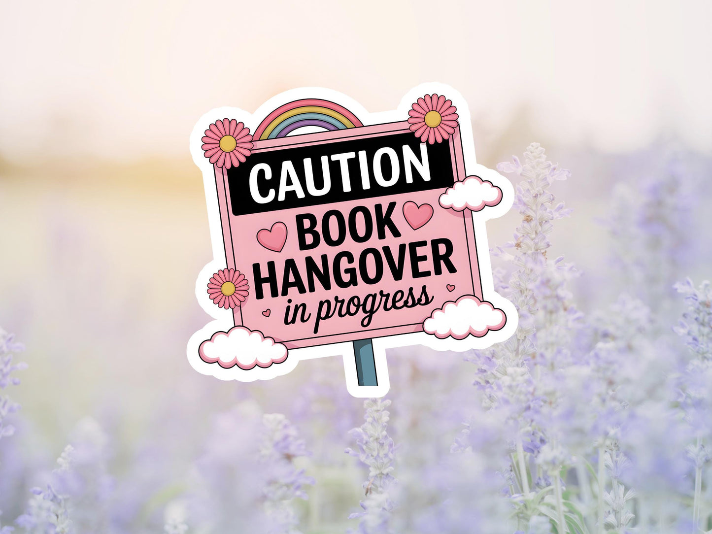 Caution Book Hangover In Progress Sticker