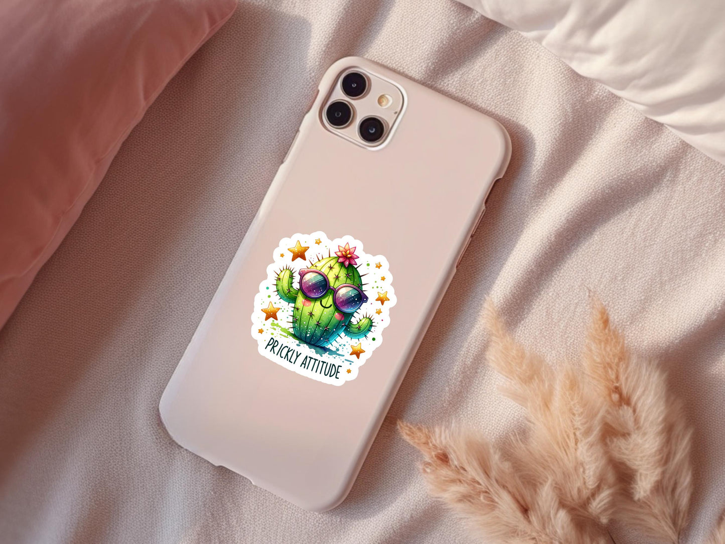 Prickly Attitude Cactus with Sunglasses Sticker