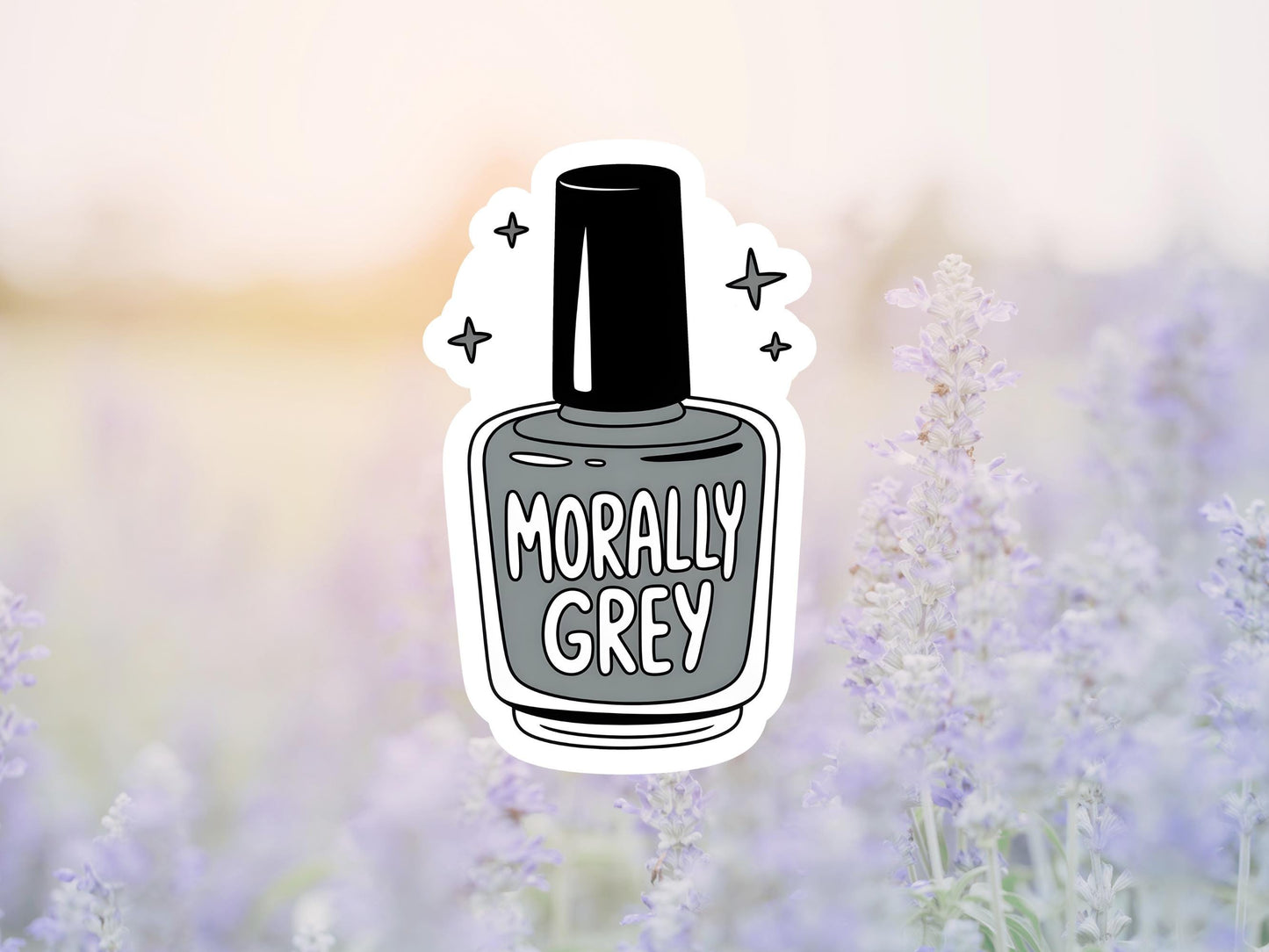 Morally Grey Nail Polish Bottle Sticker