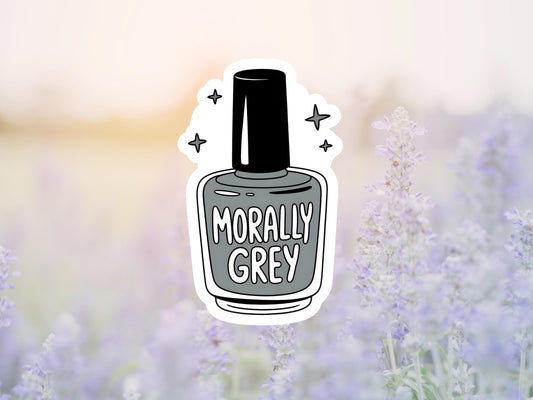 Morally Grey Nail Polish Bottle Sticker