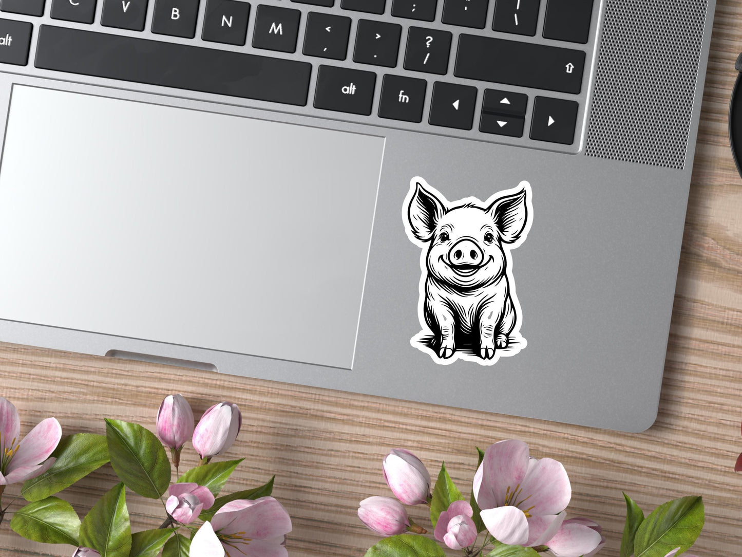 Little Black Pig Outline Sticker