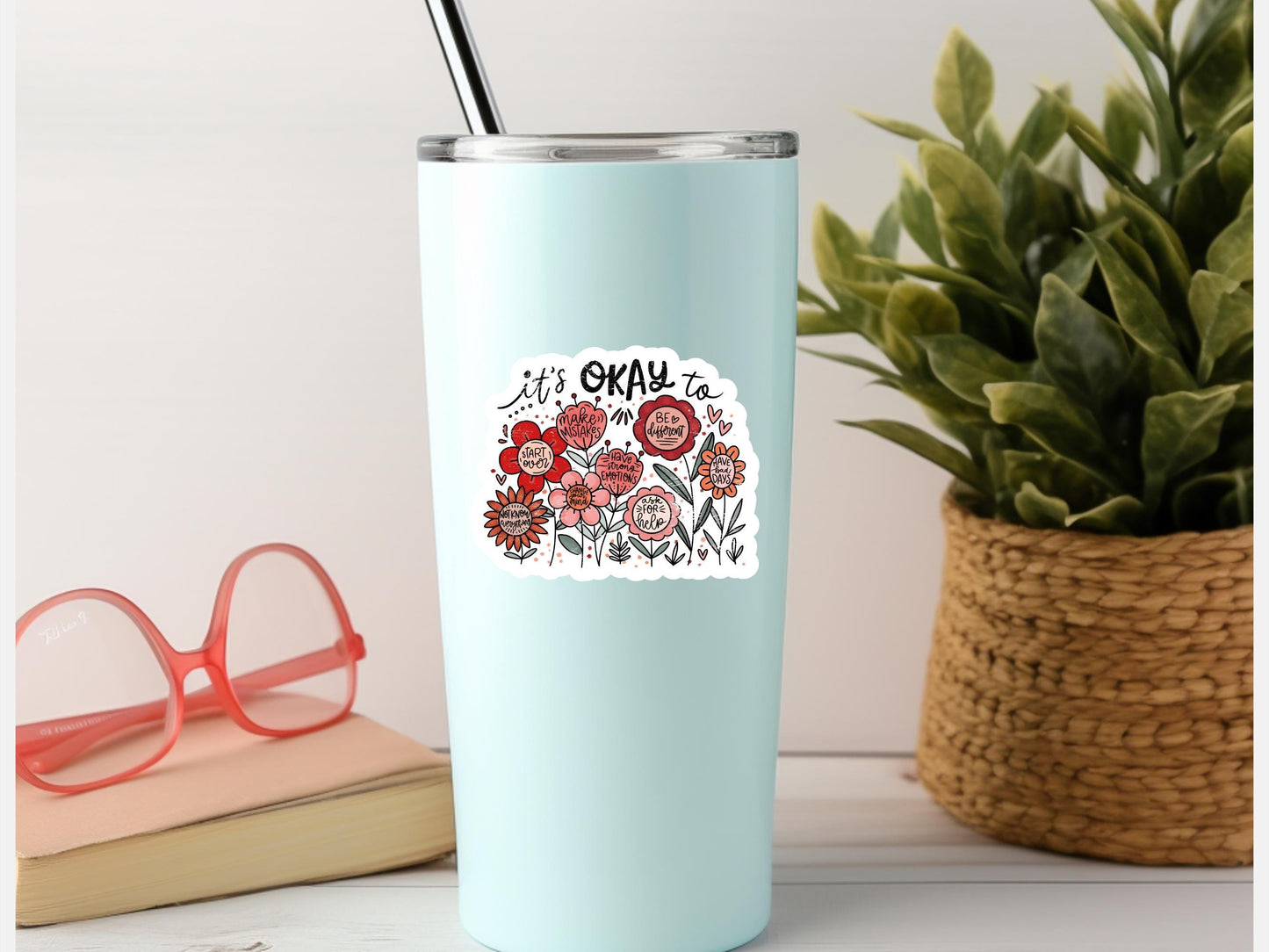It's Ok To... Boho Floral Sticker