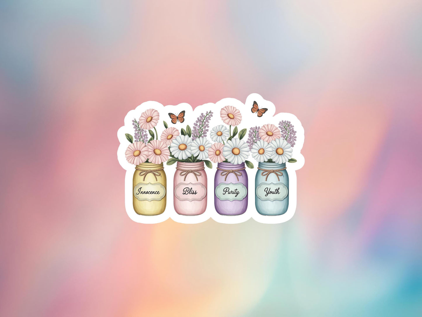 April Birth Flower Daisy & Sweet Pea Sticker