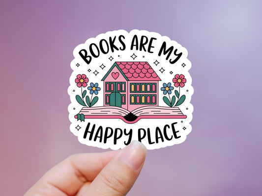 Books Are My Happy Place Sticker