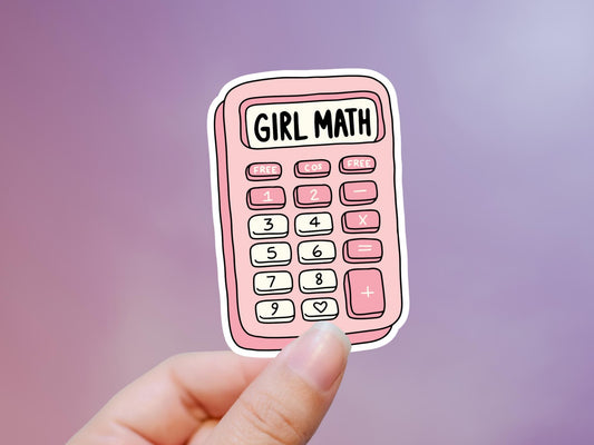 Girl Math Pink Calculator Sticker