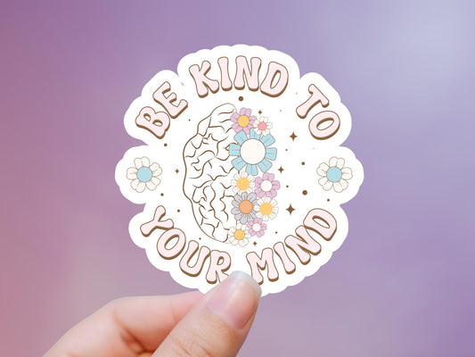 Retro Pastel Be Kind To Your Mind Sticker