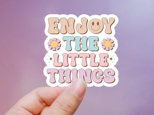 Retro Pastel Enjoy The Little Things Sticker