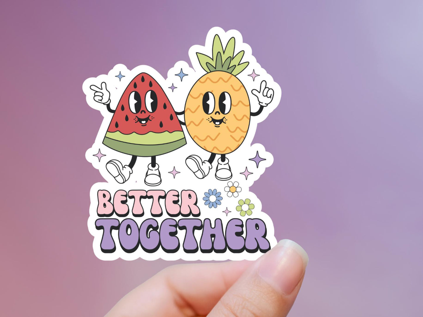 Better Together Watermelon & Pineapple Sticker
