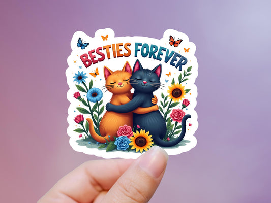 Besties Forever Cat Sticker