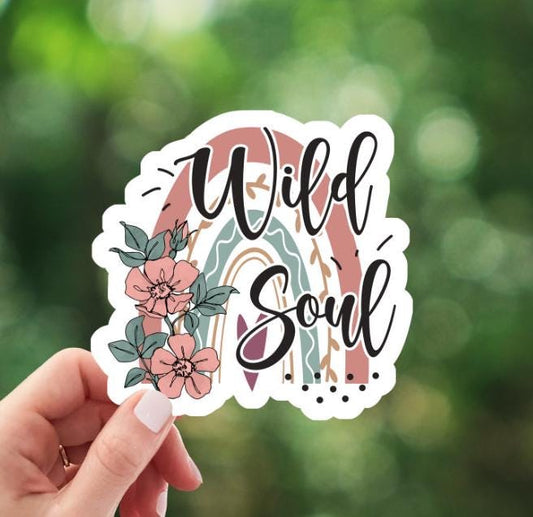 Wild Soul Floral Rainbow Sticker