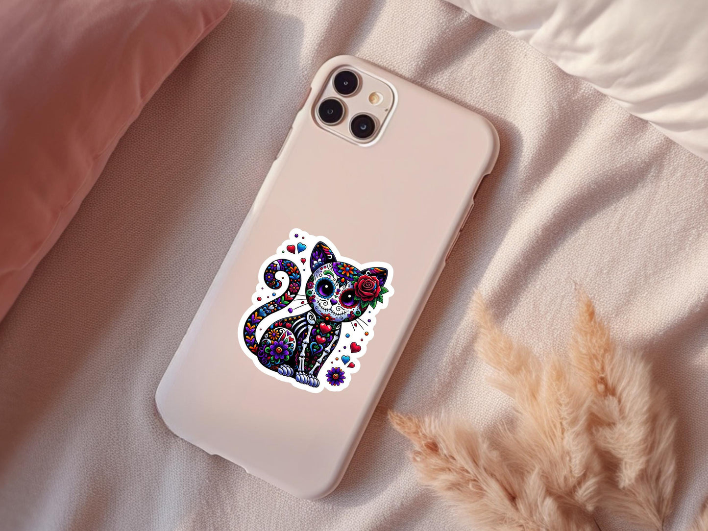 Sugar Skull Cat Sticker