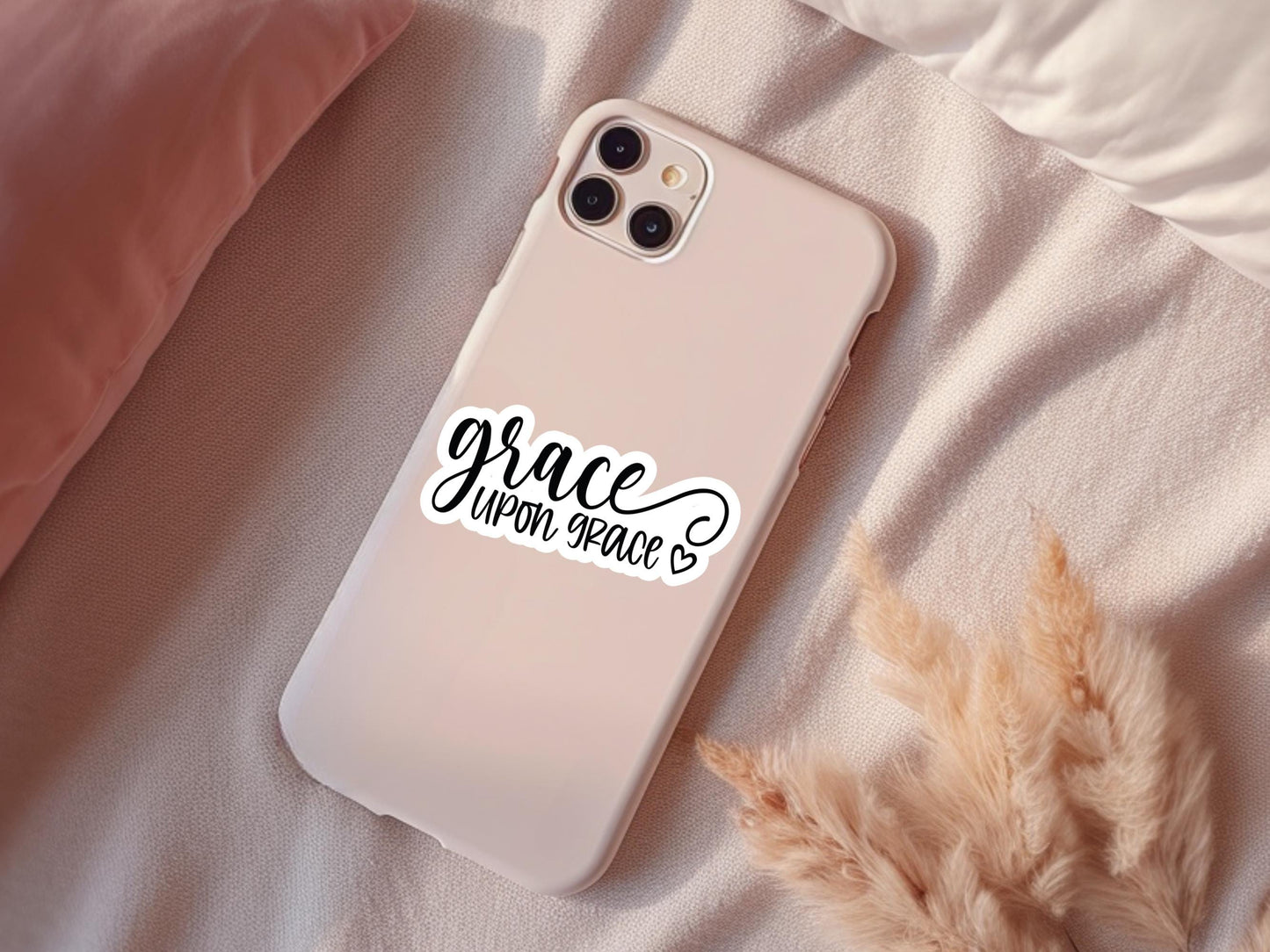 Grace Upon Grace Heart Sticker
