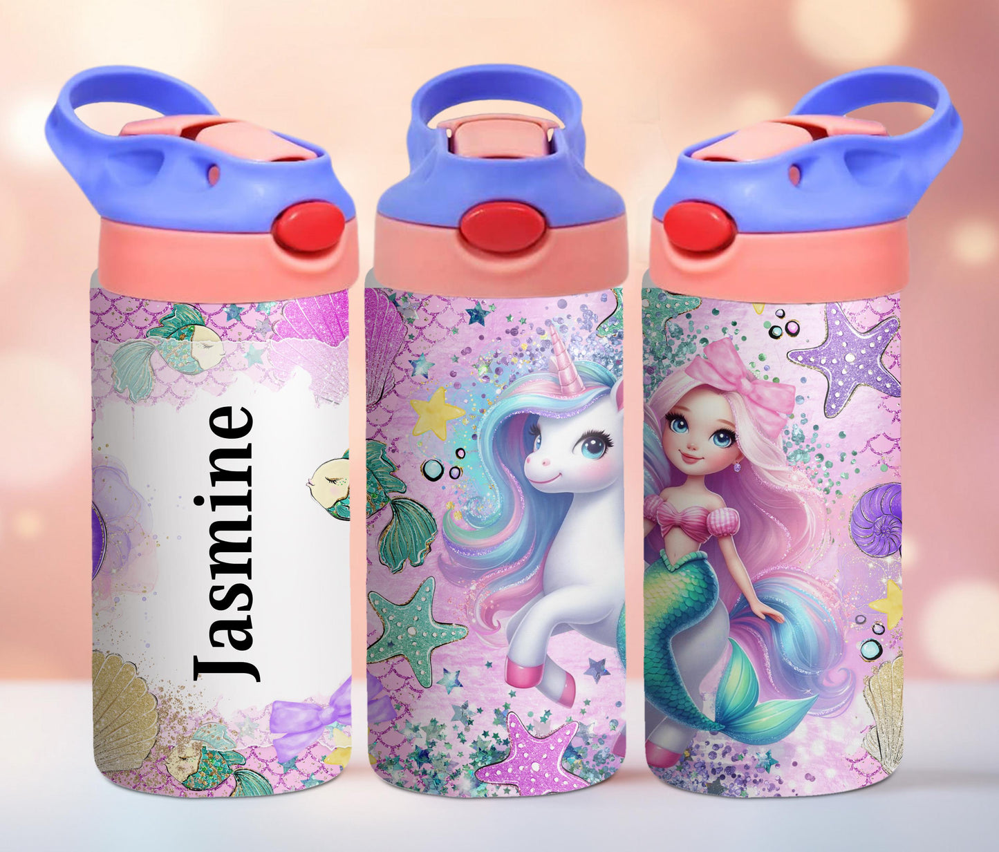 Mermaid & Unicorn Kids Personalized 12oz Tumbler