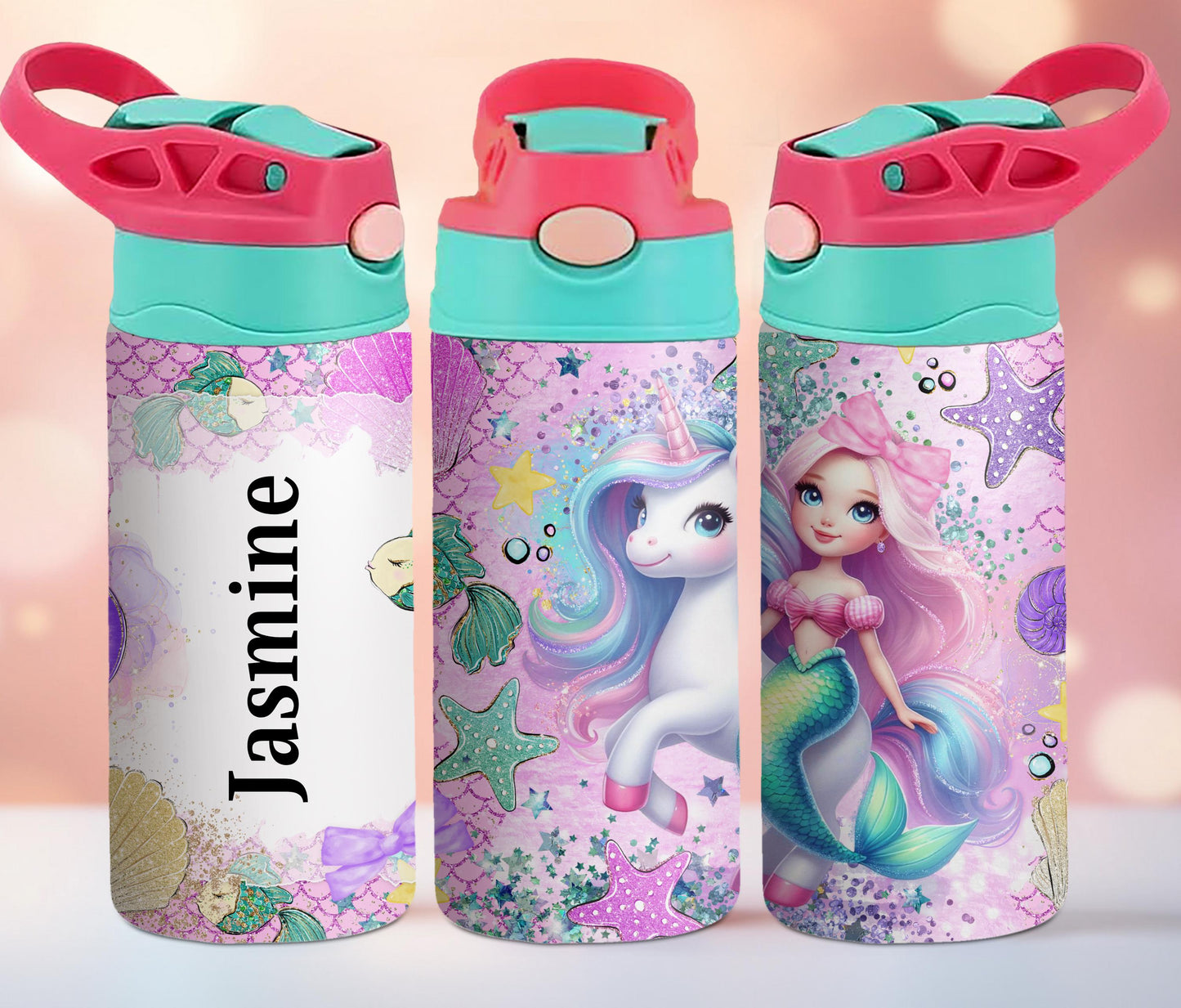 Mermaid & Unicorn Kids Personalized 12oz Tumbler