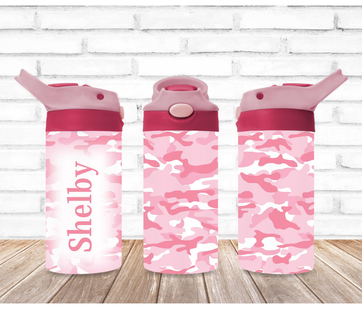 Light Pink Camo Kids Personalized 12oz Tumbler