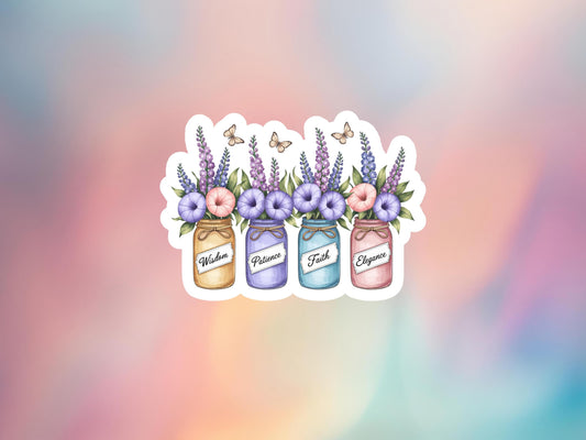 September Aster & Morning Glory Sticker