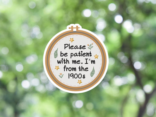 Please Be Patient With Me Yarn Hoop Sticker