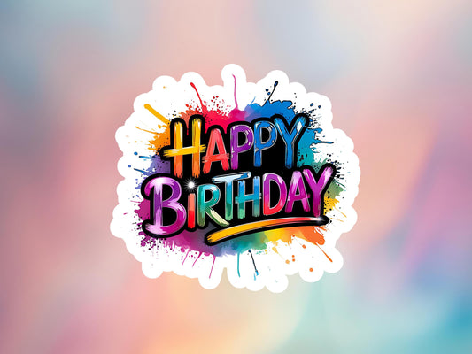 Bright Happy Birthday Sticker