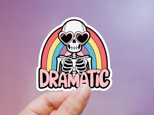 Dramatic Rainbow Skeleton Sticker
