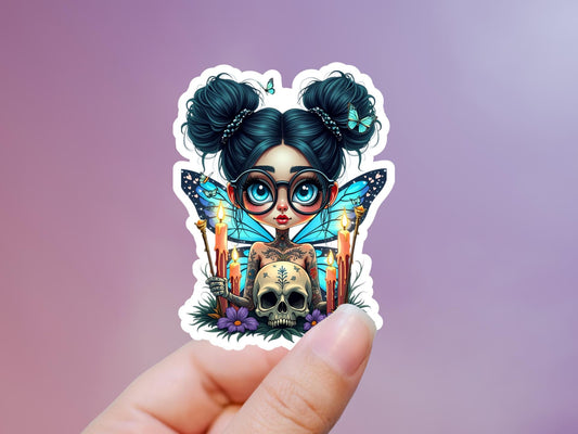 Fairy Witch and Skull Sticker